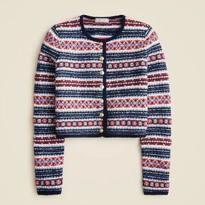 Jcrew Fair Isle lady jacket in boiled wool blend